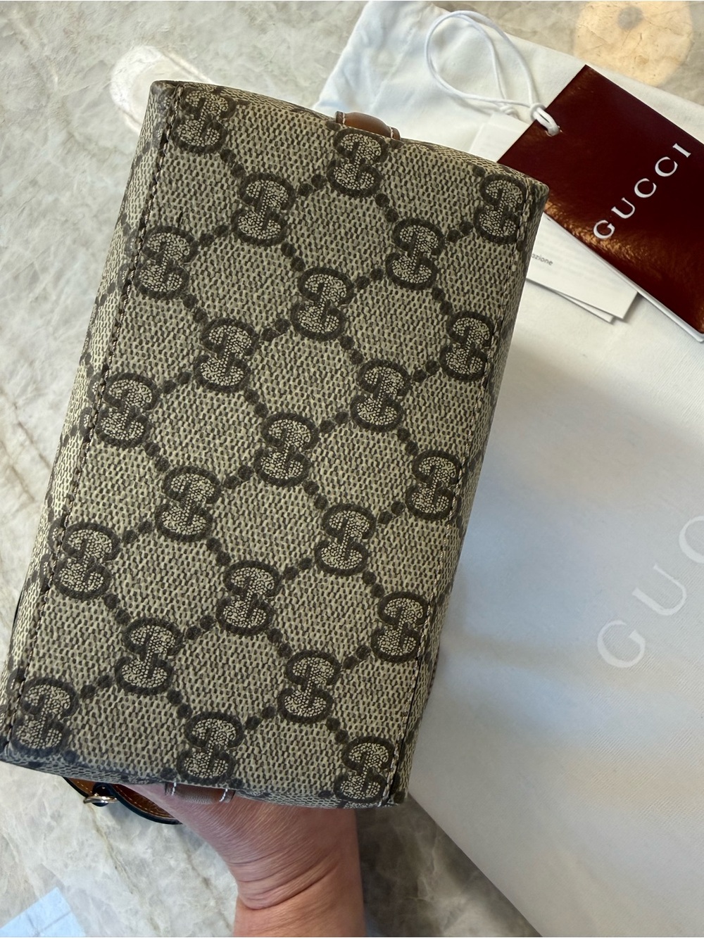 Gucci Nano Bucket Bag GG Supreme Crossbody - Picture 8 of 14